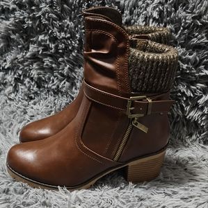 Hawkwell Women's Zipper Chunky Heel Ankle Booties size 9.5